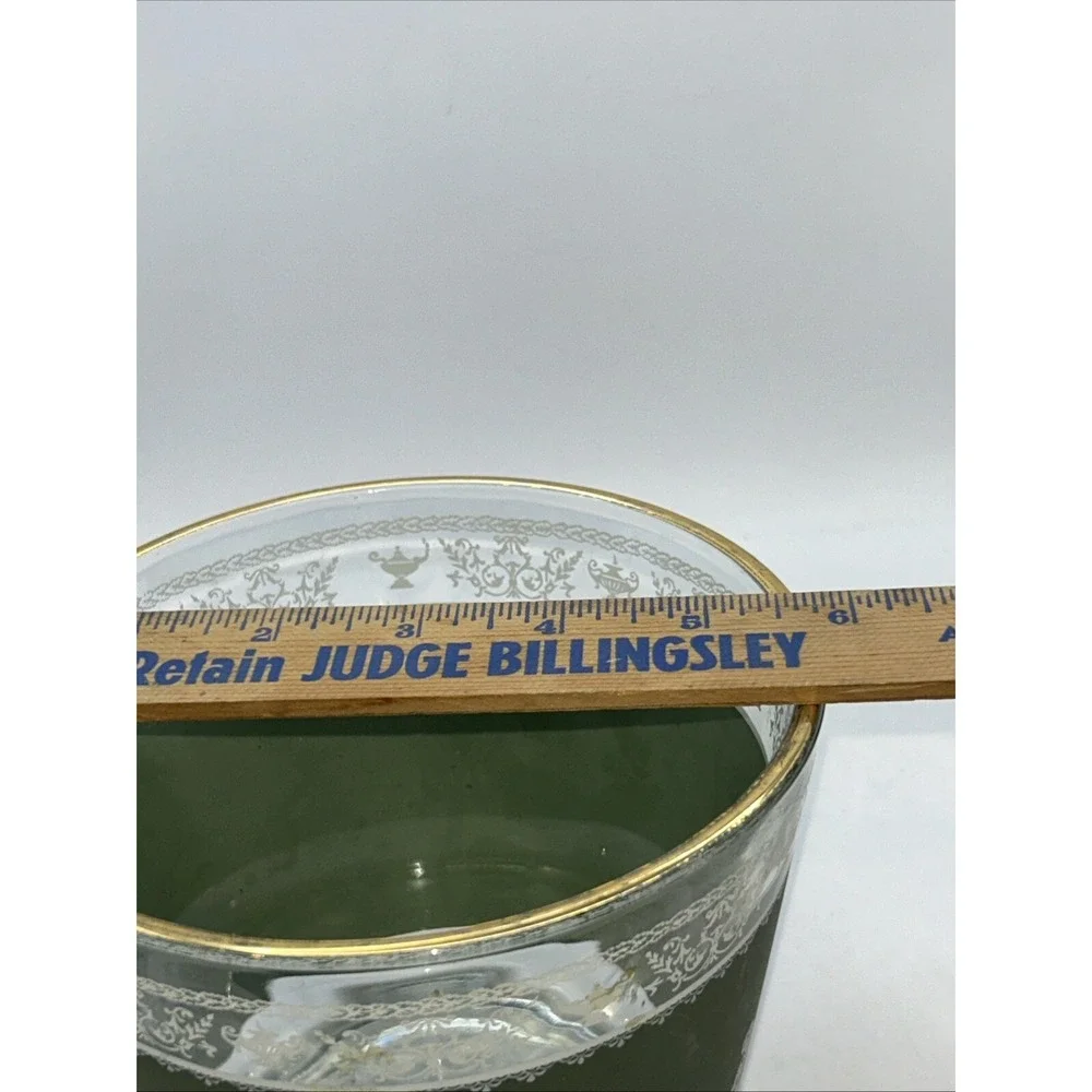 Vintage  Jeannette Wedgewood  Glass Green Grecian Hellenic. Ice Tub Bucket 5 3/4
